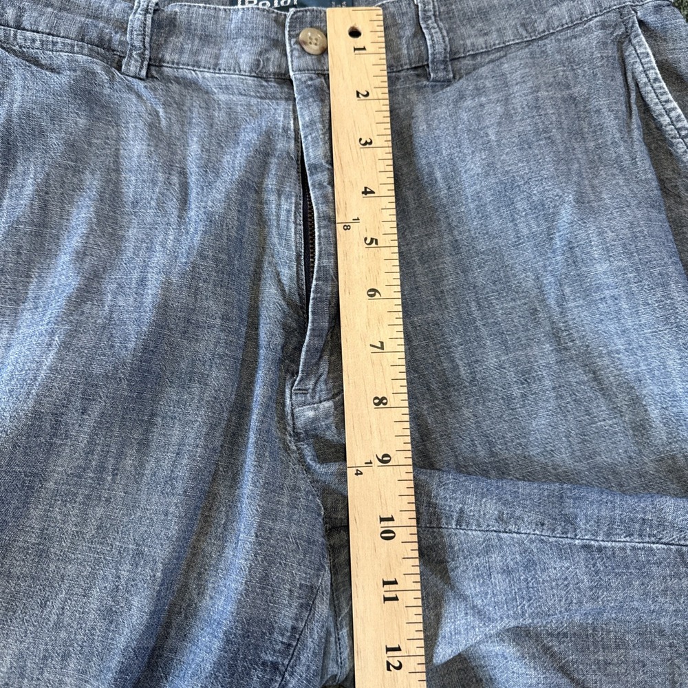 Vintage Polo Ralph Lauren Prospect Shorts Mens Size 32 Blue Chambray 9" Inseam - Picture 8 of 10